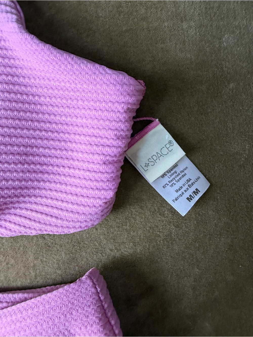 l*space Lilac Textured Bikini Set Top & Bottom - Picture 2 of 4